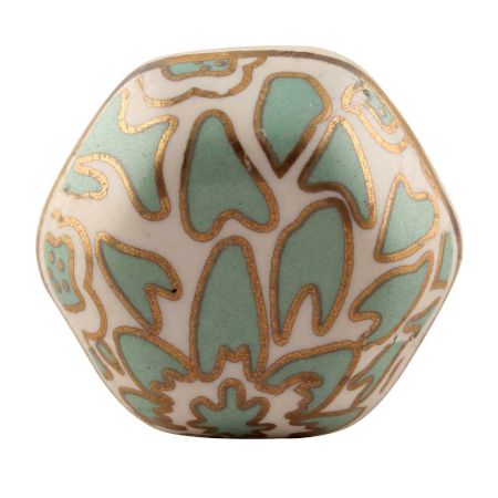 Sea Green Hexagon Small Ceramic Wine Stopper